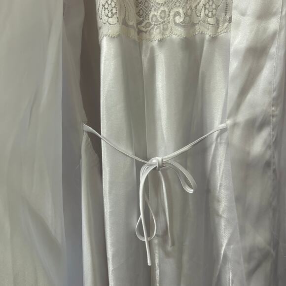 Victoria's Secret Womens Sz Small White Sheer Lace Slip Maxi Dress w/ Robe Bride - Picture 5 of 12